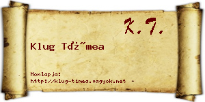 Klug Tímea névjegykártya