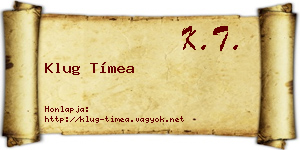 Klug Tímea névjegykártya