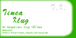 timea klug business card